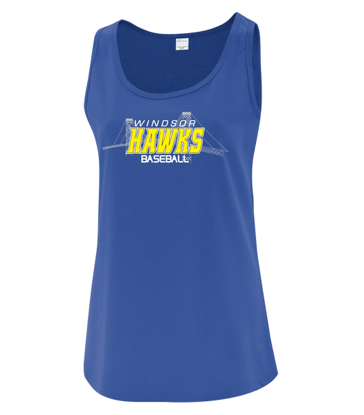 Windsor Hawks Baseball Ladies Cotton Tank Top