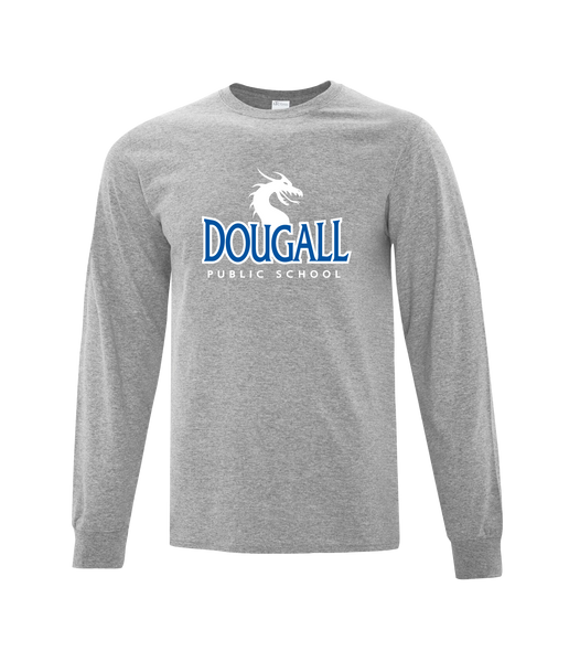 Dougall Adult Cotton Long Sleeve with Printed Logo