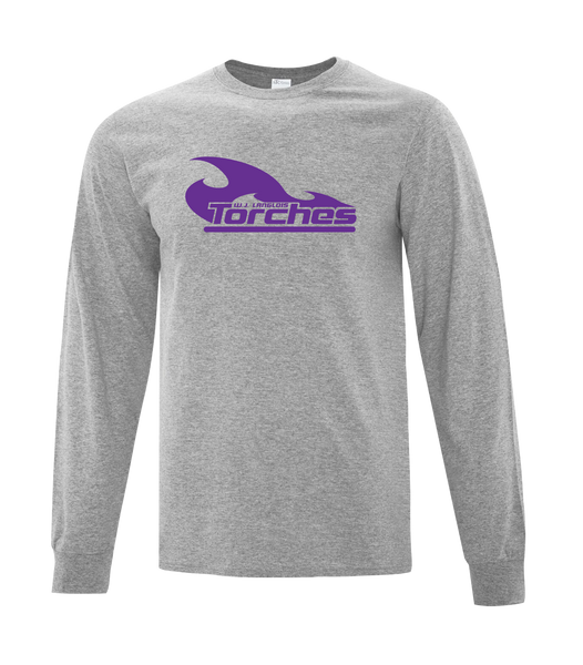 Torches Adult Cotton Long Sleeve with Printed Logo