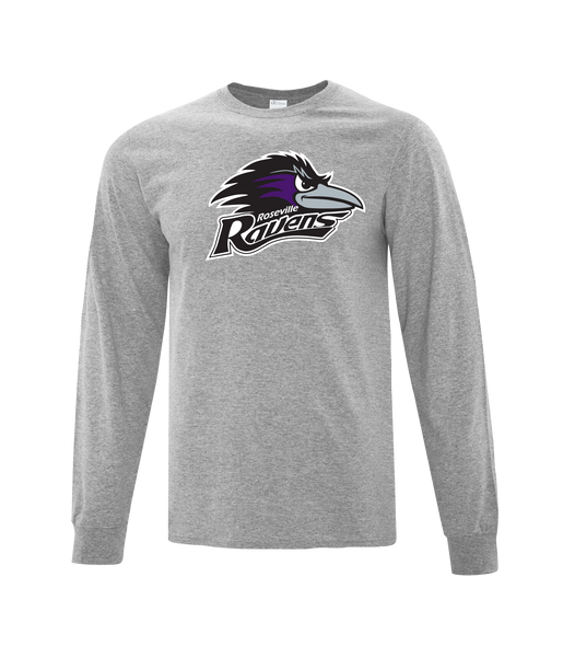 Roseville Ravens Adult Cotton Long Sleeve with Printed Logo