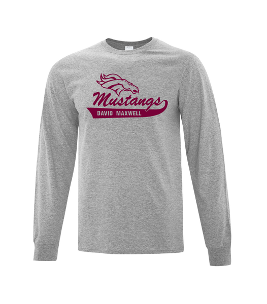 Mustangs Adult Cotton Long Sleeve with Printed Logo