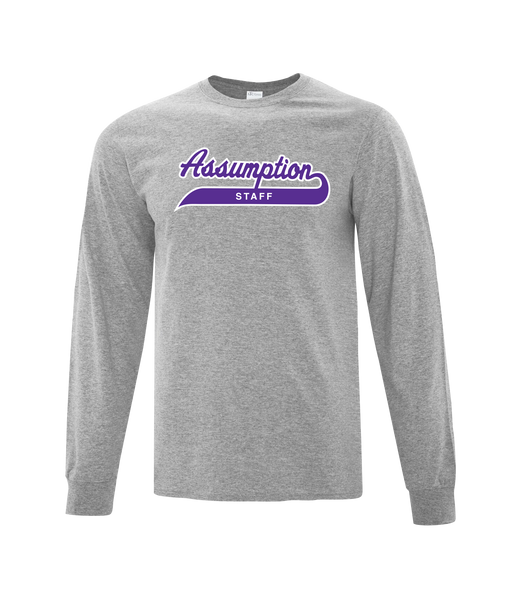 Assumption Staff Adult Cotton Long Sleeve with Printed Logo