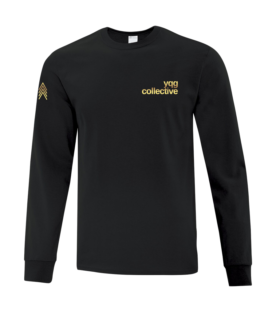 YQG Collective Cotton Adult Long Sleeve with Gold Printed logo
