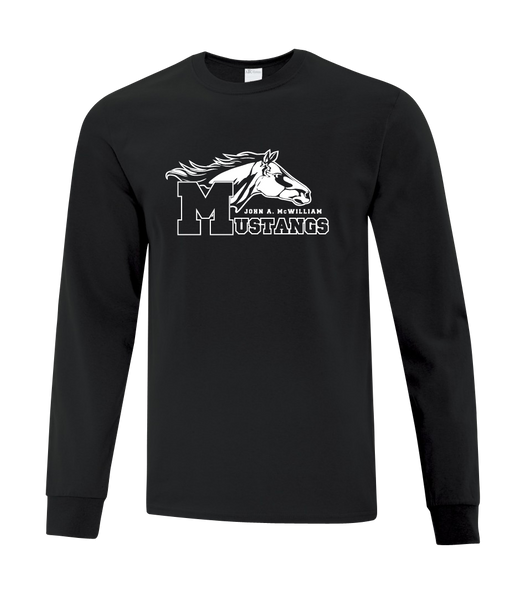 Mustang Adult Cotton Long Sleeve with Printed Logo