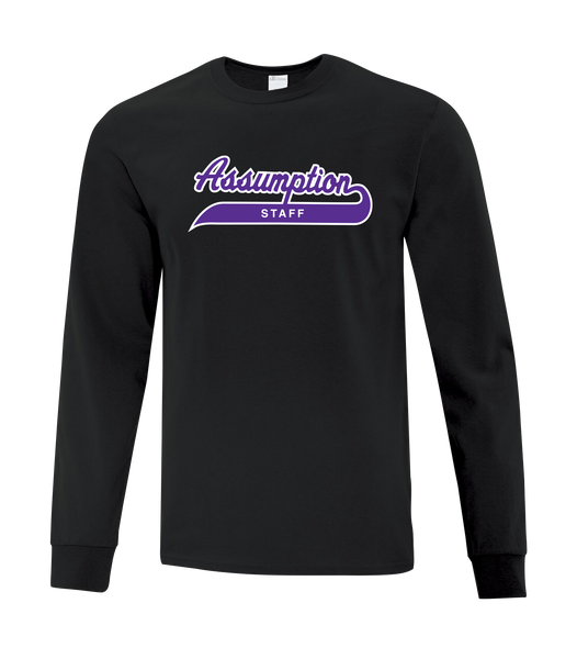 Assumption Staff Adult Cotton Long Sleeve with Printed Logo