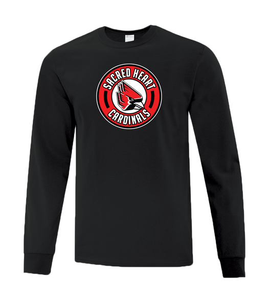 Sacred Heart Cardinals Youth Cotton Long Sleeve with Printed Logo