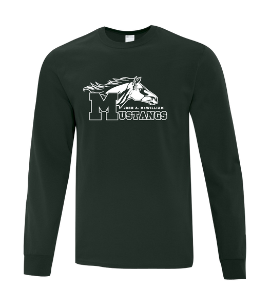 Mustang Adult Cotton Long Sleeve with Printed Logo