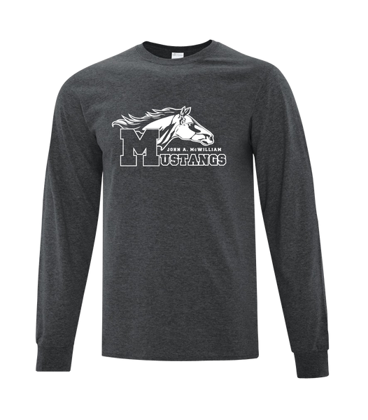 Mustang Adult Cotton Long Sleeve with Printed Logo