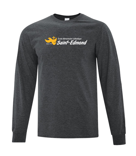 Saint-Edmond Adult Cotton Long Sleeve with Printed Logo