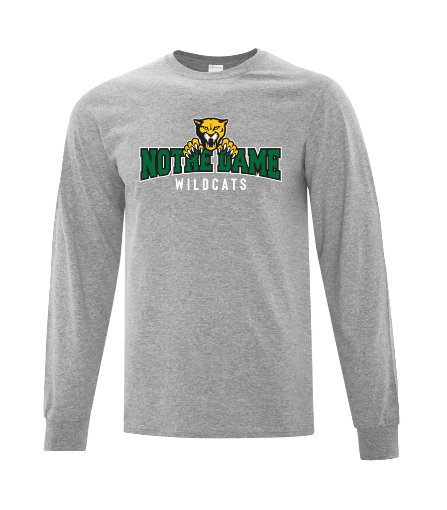 Wildcats Cotton Long Sleeve with Printed Logo YOUTH