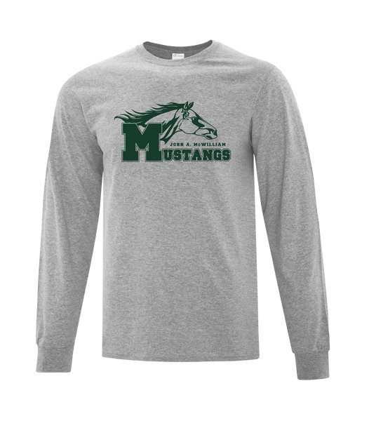 Mustang Adult Cotton Long Sleeve with Printed Logo