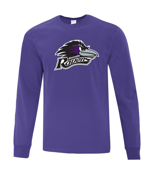 Roseville Ravens Adult Cotton Long Sleeve with Printed Logo
