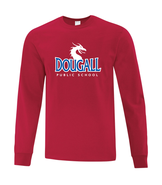 Dougall Adult Cotton Long Sleeve with Printed Logo