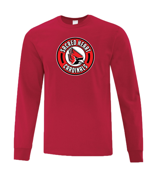 Sacred Heart Cardinals Youth Cotton Long Sleeve with Printed Logo