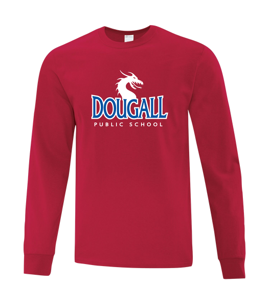 Dougall Staff Adult Cotton Long Sleeve with Printed Logo