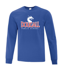 Dougall Staff Adult Cotton Long Sleeve with Printed Logo