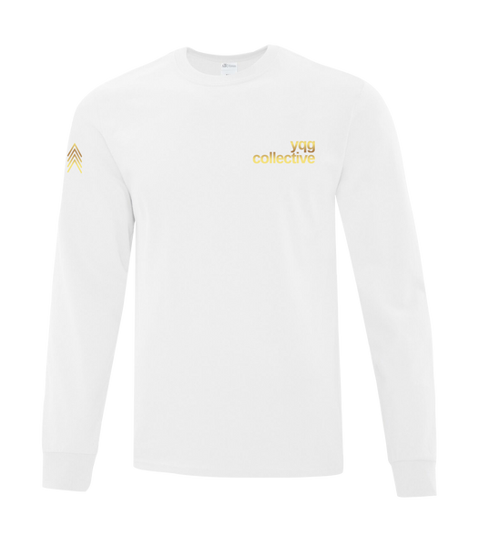 YQG Collective Cotton Adult Long Sleeve with Gold Printed logo