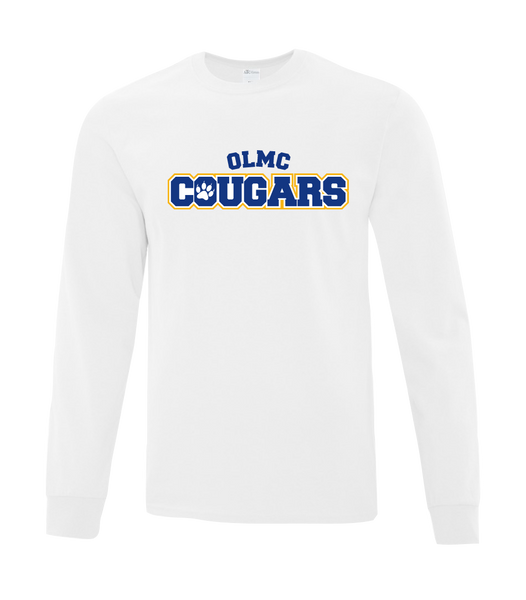 OLMC Cougars Adult Cotton Long Sleeve with Printed Logo