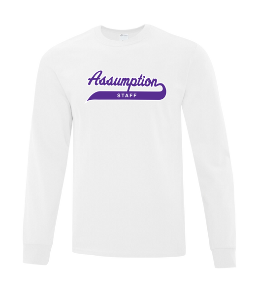 Assumption Staff Adult Cotton Long Sleeve with Printed Logo