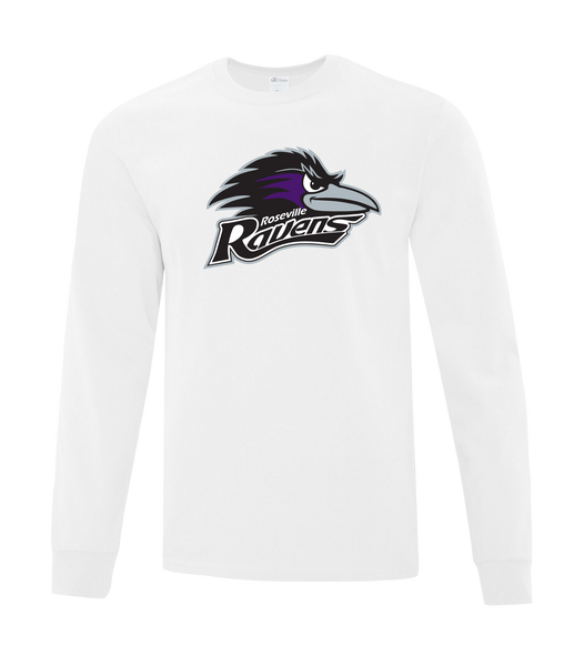 Roseville Ravens Adult Cotton Long Sleeve with Printed Logo