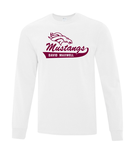 Mustangs Adult Cotton Long Sleeve with Printed Logo