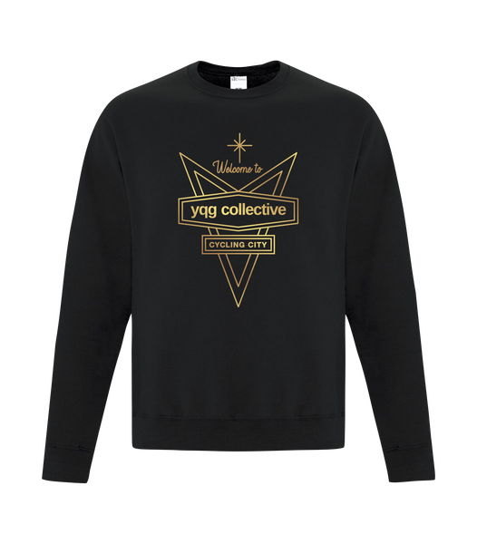 Welcome to YQG Collective Fleece Crewneck Sweatshirt with Gold Printed Logo