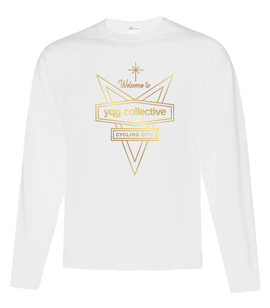 Welcome to YQG Collective Fleece Crewneck Sweatshirt with Gold Printed Logo