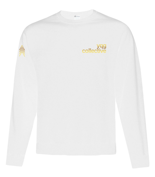 YQG Collective Fleece Crewneck Sweatshirt with Gold Printed Logo