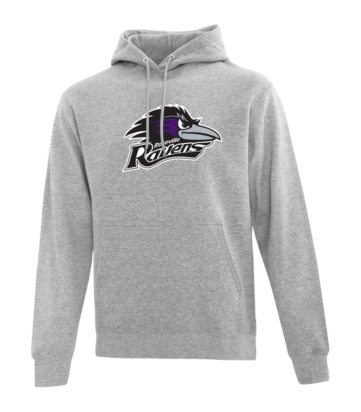 Roseville Ravens Adult Cotton Pull Over Hooded Sweatshirt with Printed Logo