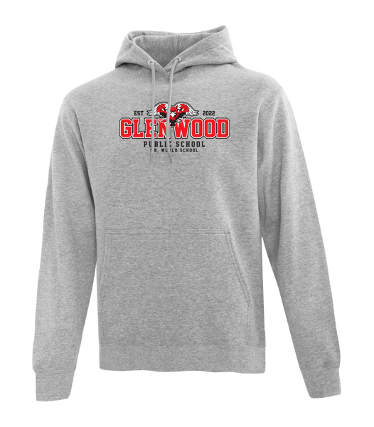 Glenwood Adult Cotton Pull Over Hooded Sweatshirt with Applique Logo