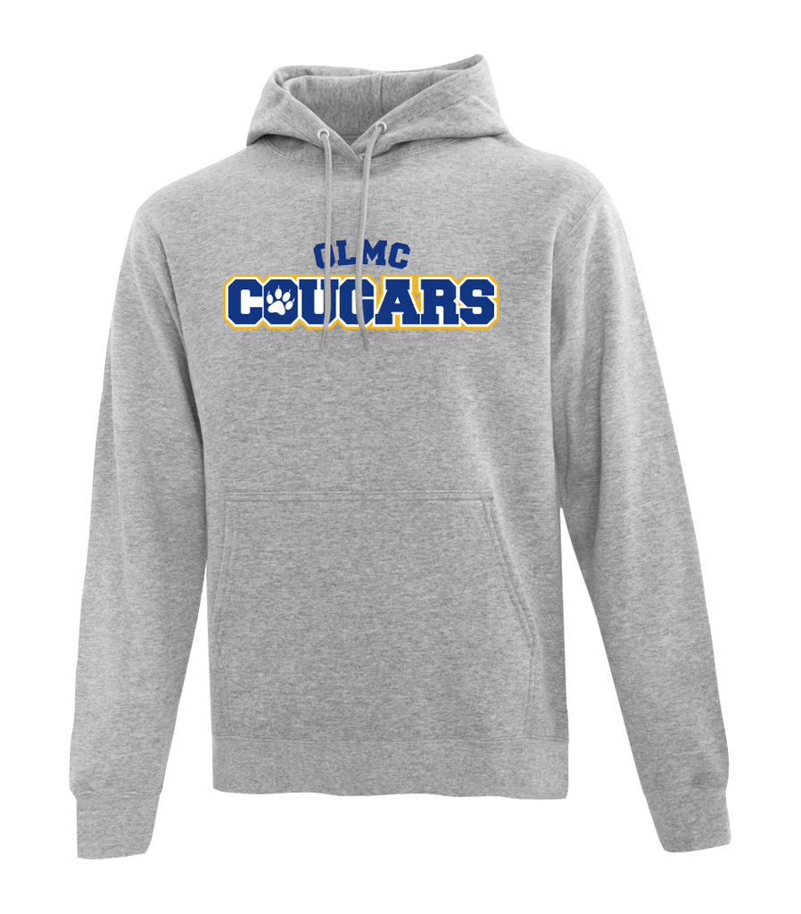 OLMC Cougars Adult Cotton Pull Over Hooded Sweatshirt with Embroidered Logo
