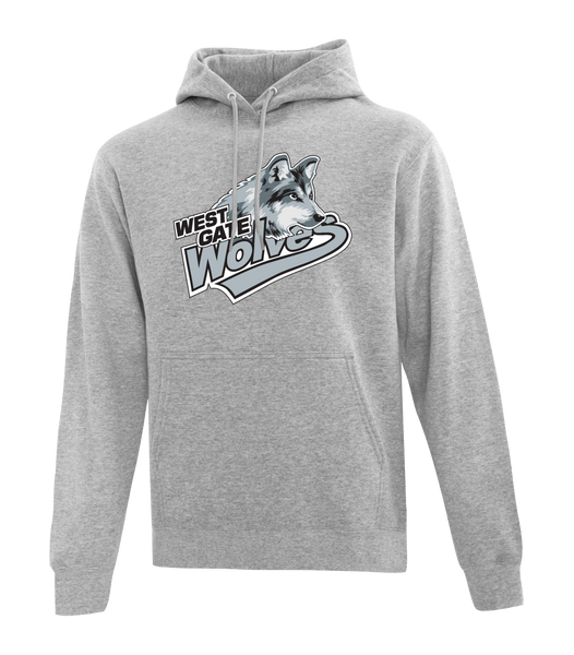 Wolves Cotton Pull Over Hooded Sweatshirt with Printed Logo YOUTH