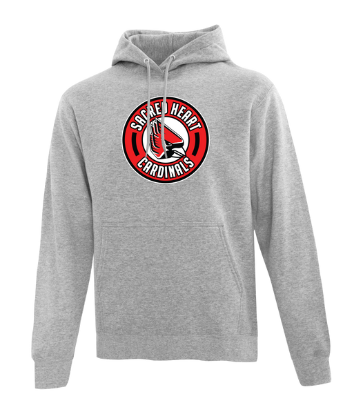 Sacred Heart Cardinals Adult Cotton Pull Over Hooded Sweatshirt with Printed Logo