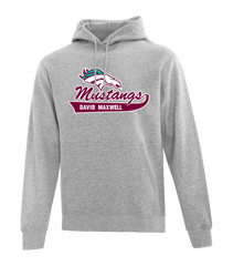 David Maxwell Mustangs Adult Cotton Pull Over Hooded Sweatshirt with Printed Logo
