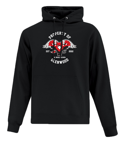 Glenwood Cardinals Youth Cotton Pull Over Hooded Sweatshirt with Printed Logo