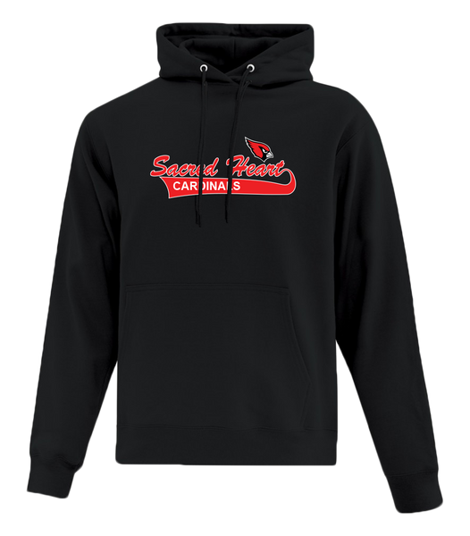 Sacred Heart Adult Cotton Pull Over Hooded Sweatshirt with Applique Logo
