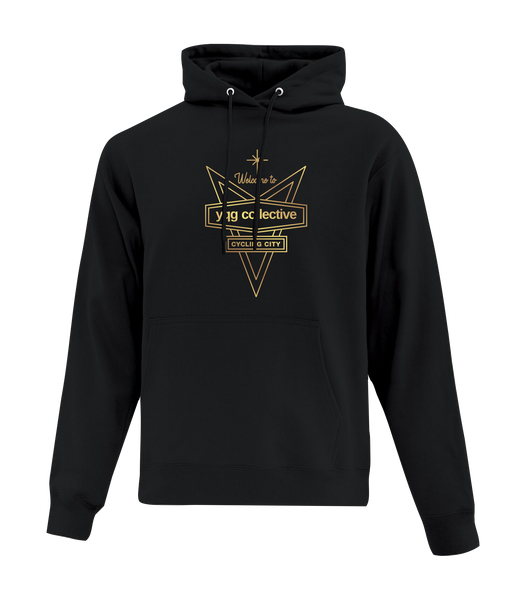 Welcome to YQG Collective Adult Hooded Sweatshirt with Gold Printed Logo