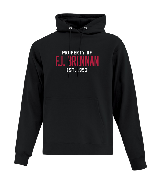 Property of F.J. Brennan Adult Cotton Hooded Sweatshirt with Printed logo