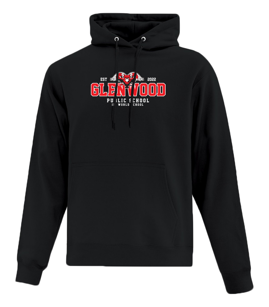 Logo appliqué cotton hooded top sale