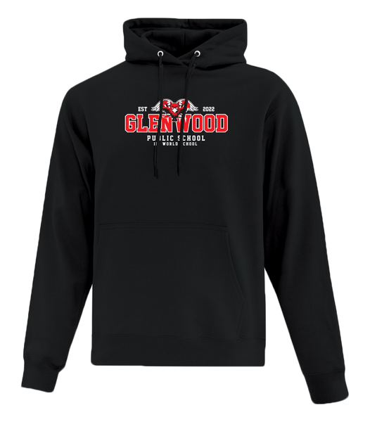 Glenwood Adult Cotton Pull Over Hooded Sweatshirt with Applique Logo