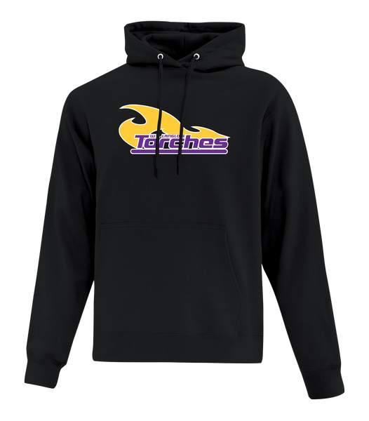 Torches Youth Cotton Pull Over Hooded Sweatshirt with Full Colour Logo