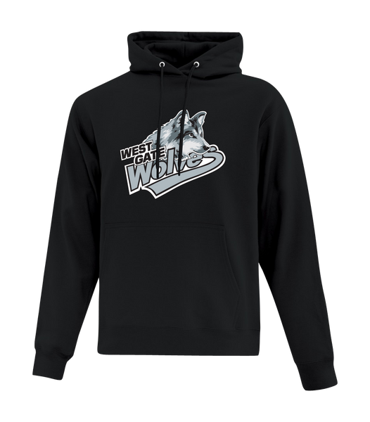 Wolves Cotton Pull Over Hooded Sweatshirt with Printed Logo YOUTH