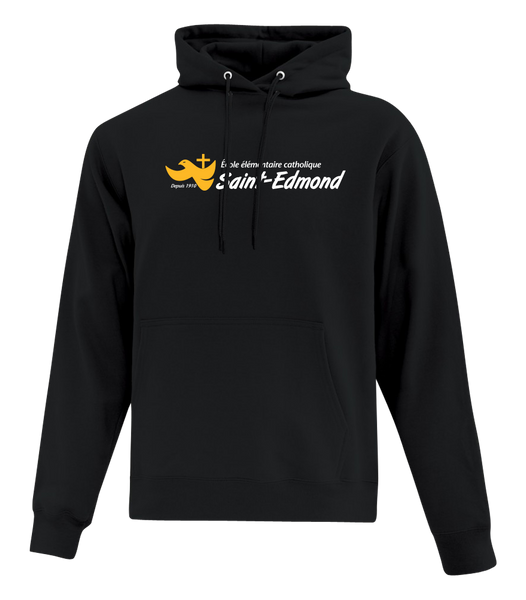 Saint-Edmond Adult Cotton Pull Over Hooded Sweatshirt with Printed Logo