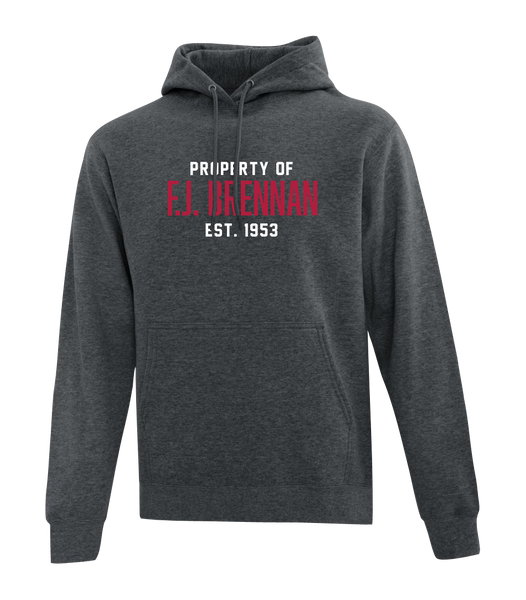 Property of F.J. Brennan Adult Cotton Hooded Sweatshirt with Printed logo