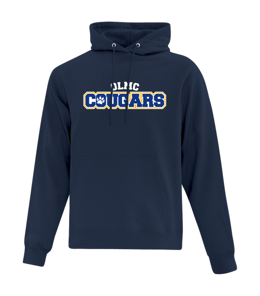 OLMC Cougars Adult Cotton Pull Over Hooded Sweatshirt with Embroidered Logo