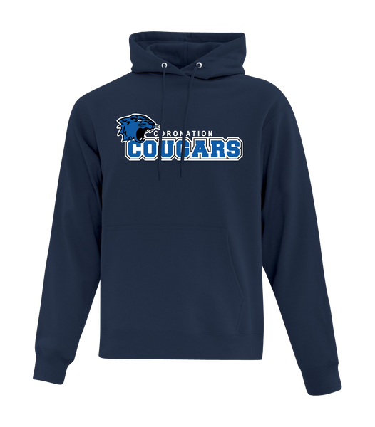 Coronation Cougars Youth Cotton Pull Over Hooded Sweatshirt with Embroidered Logo