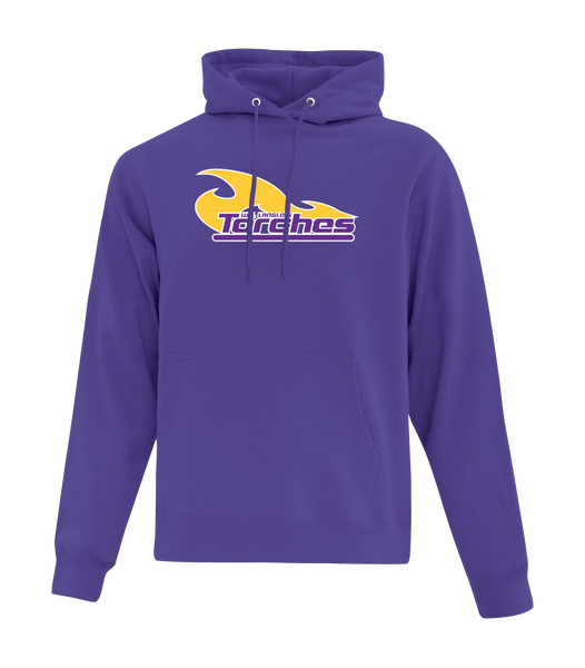 Torches Adult Cotton Pull Over Hooded Sweatshirt with Full Colour Logo