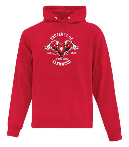 Glenwood Cardinals Youth Cotton Pull Over Hooded Sweatshirt with Printed Logo