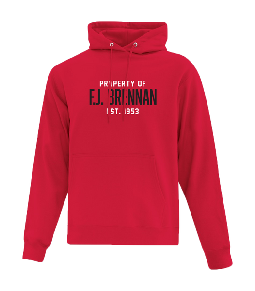 Property of F.J. Brennan Adult Cotton Hooded Sweatshirt with Printed logo