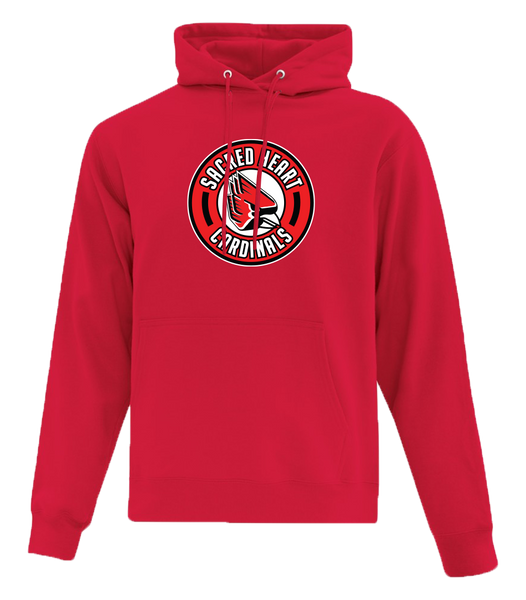Sacred Heart Cardinals Youth Cotton Pull Over Hooded Sweatshirt with Printed Logo